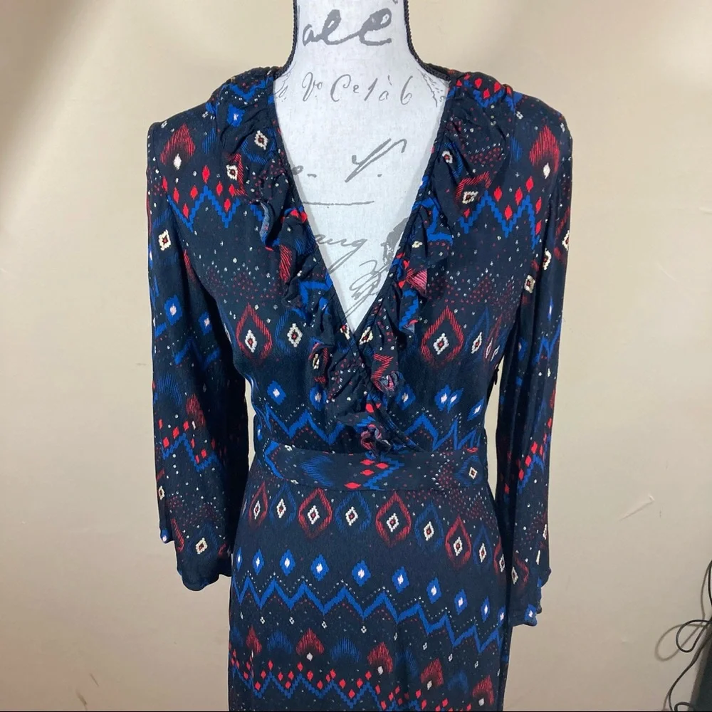 & Other Stories Paris Atelier Plunging Printed Midi Dress - Picture 3 of 14